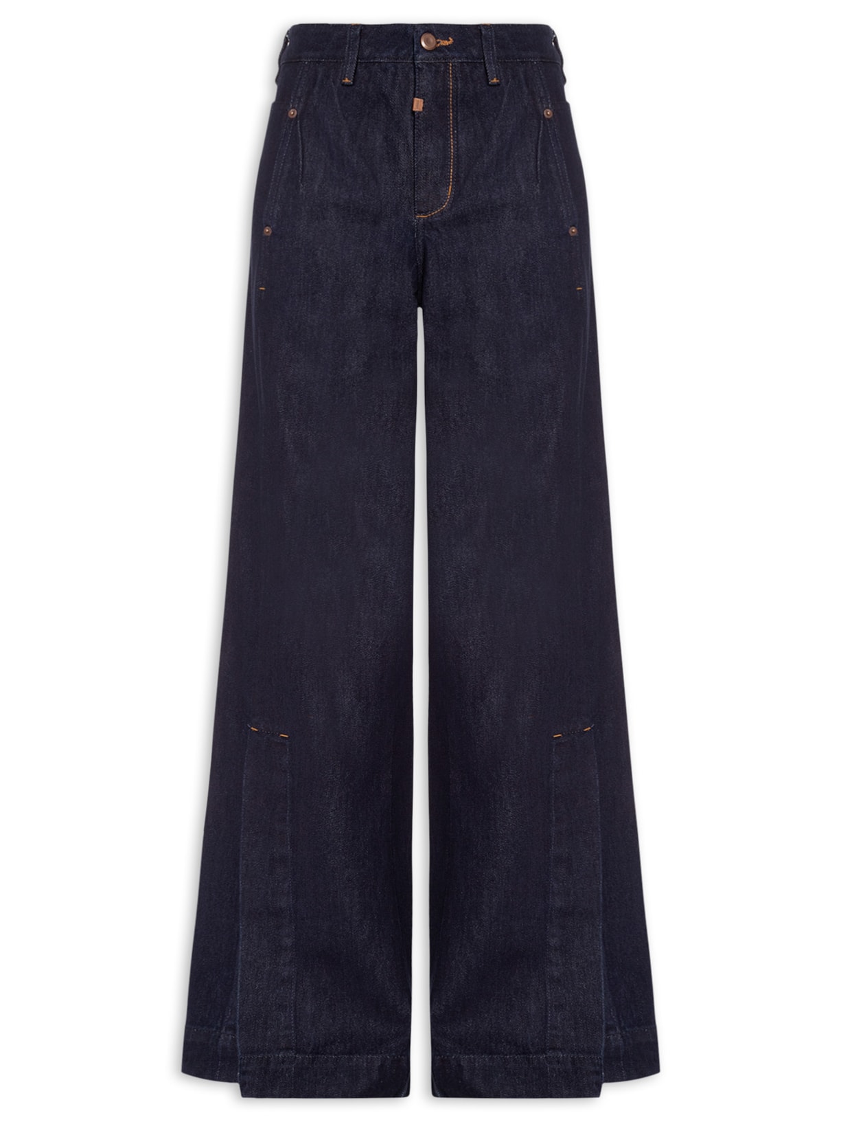 Calça Jeans Feminina Fendas - Azul