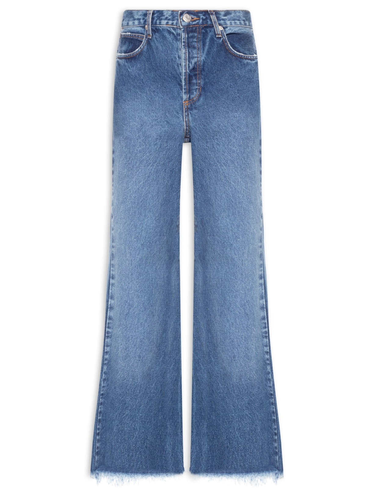 Calça Jeans Feminina Flare Botões Bragulha – Azul Maria Filó