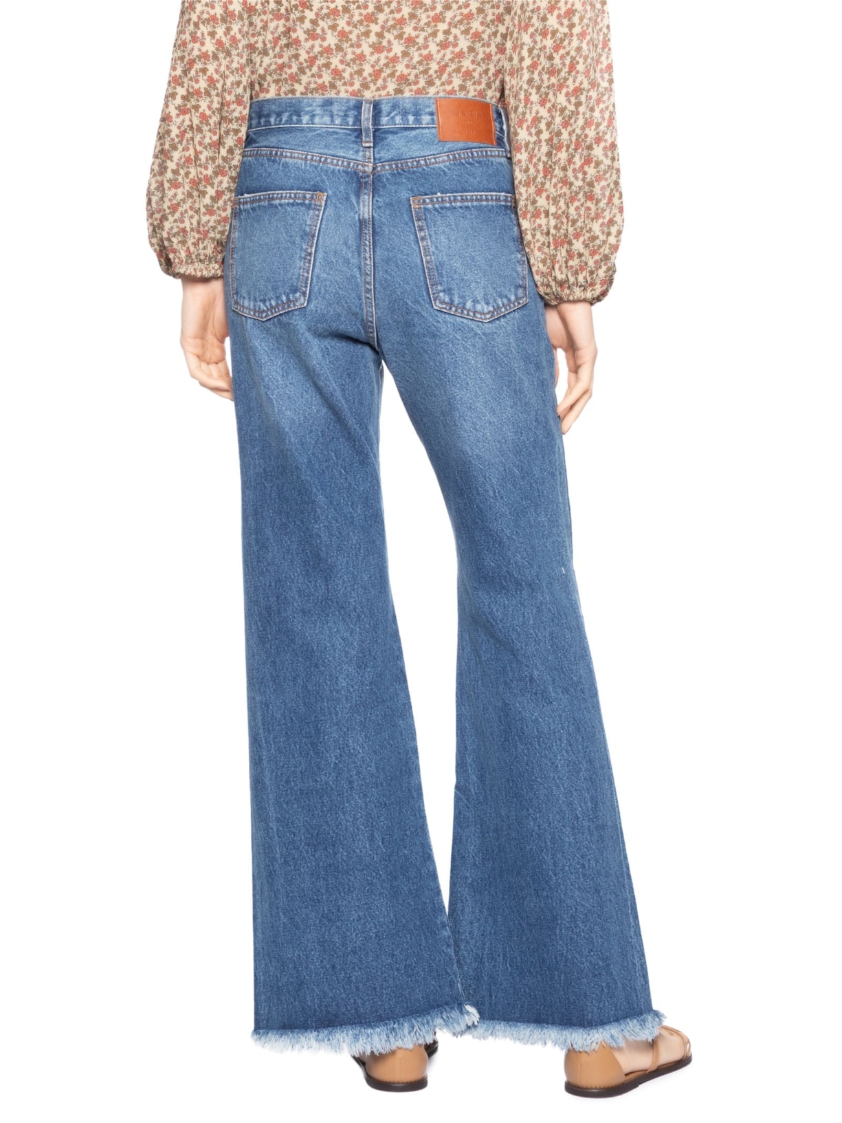 Calça Jeans Feminina Flare Botões Bragulha – Azul Maria Filó