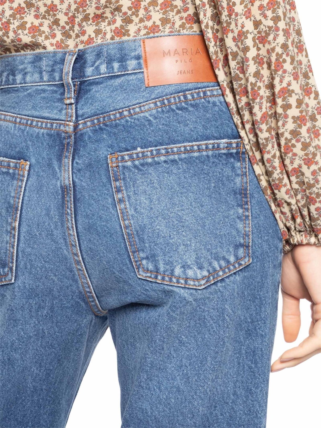 Calça Jeans Feminina Flare Botões Bragulha – Azul Maria Filó