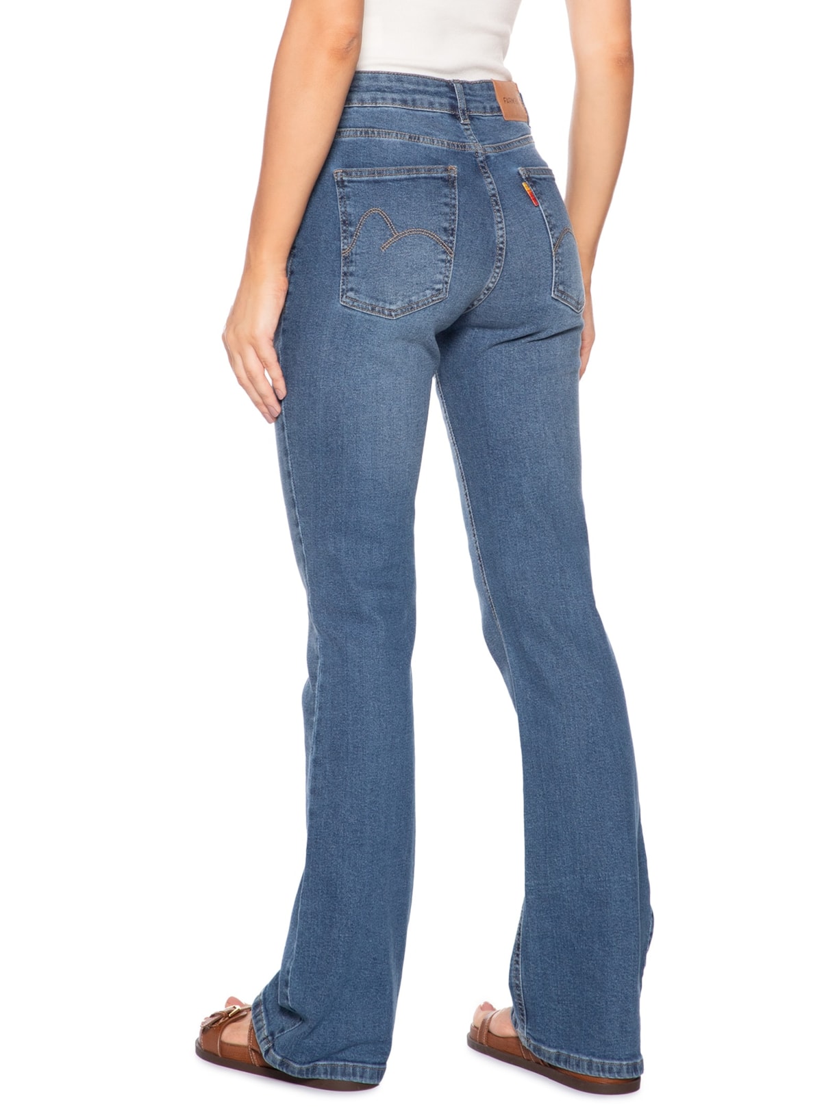 Calça Jeans Feminina Flare Média Azul Farm