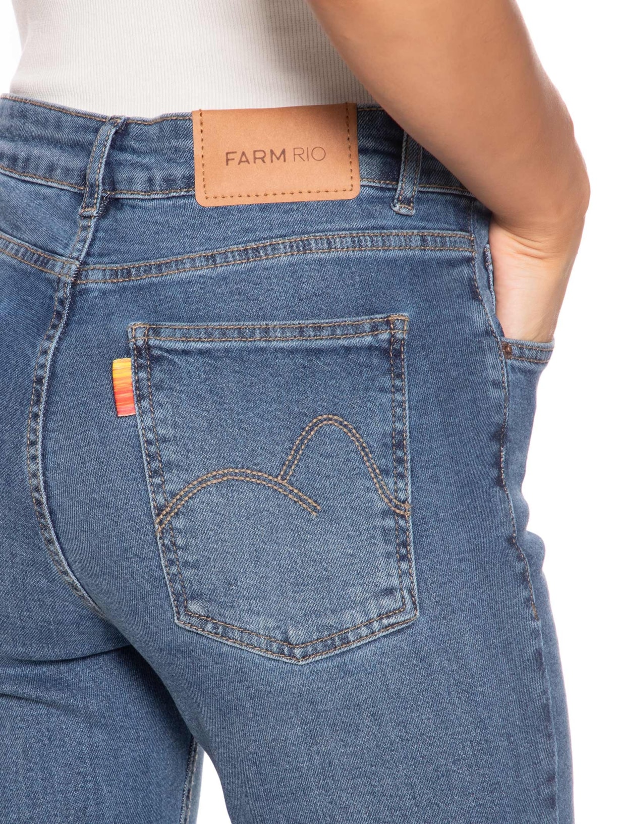 Calça Jeans Feminina Flare Média Azul Farm
