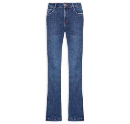 Calça Jeans Feminina Flare Nesgas Stone - Azul