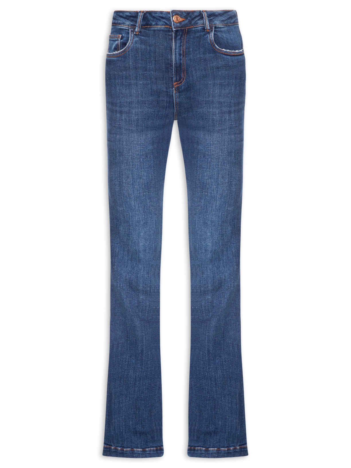 Calça Jeans Feminina Flare Nesgas Stone - Azul