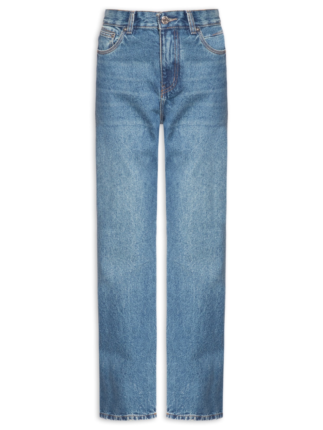 Calça Jeans Feminina Flashback Recortes Azul Animale Jeans