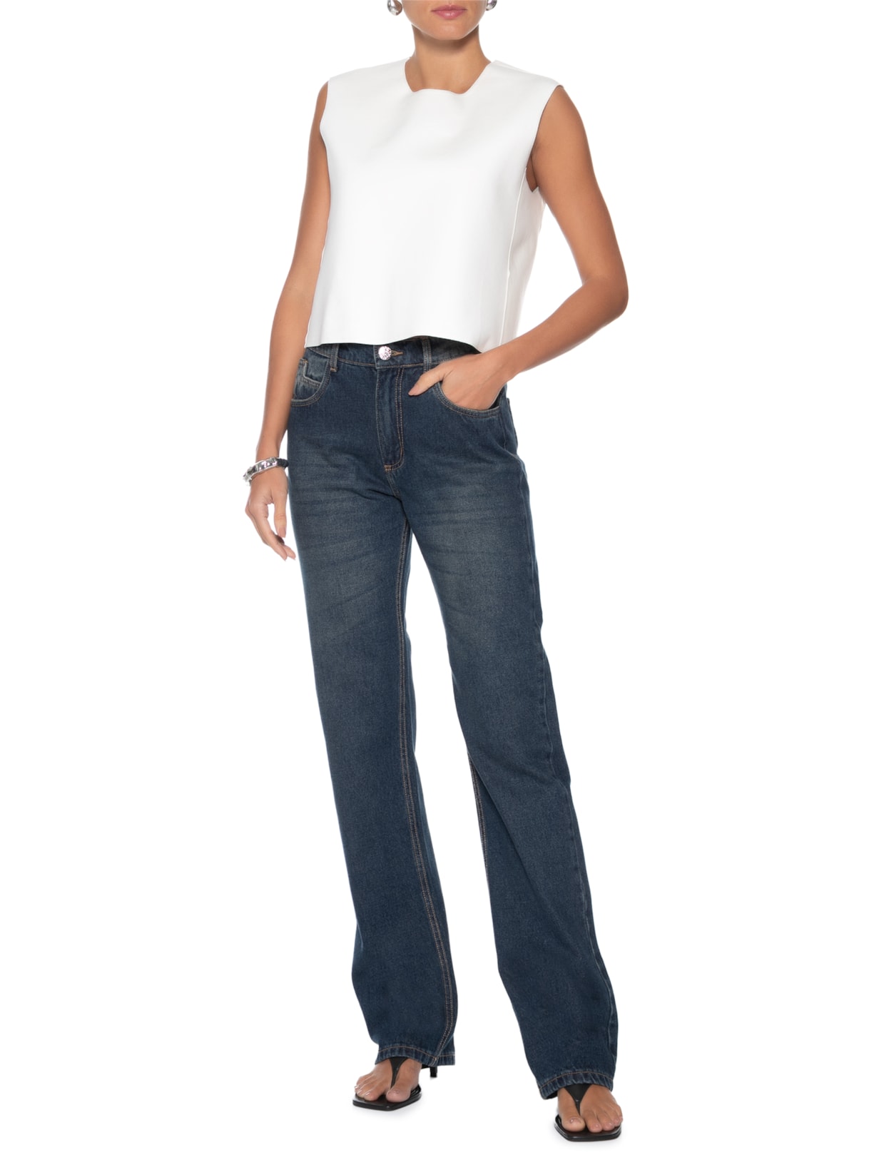 Calça Jeans Feminina Ícone – Azul Misci