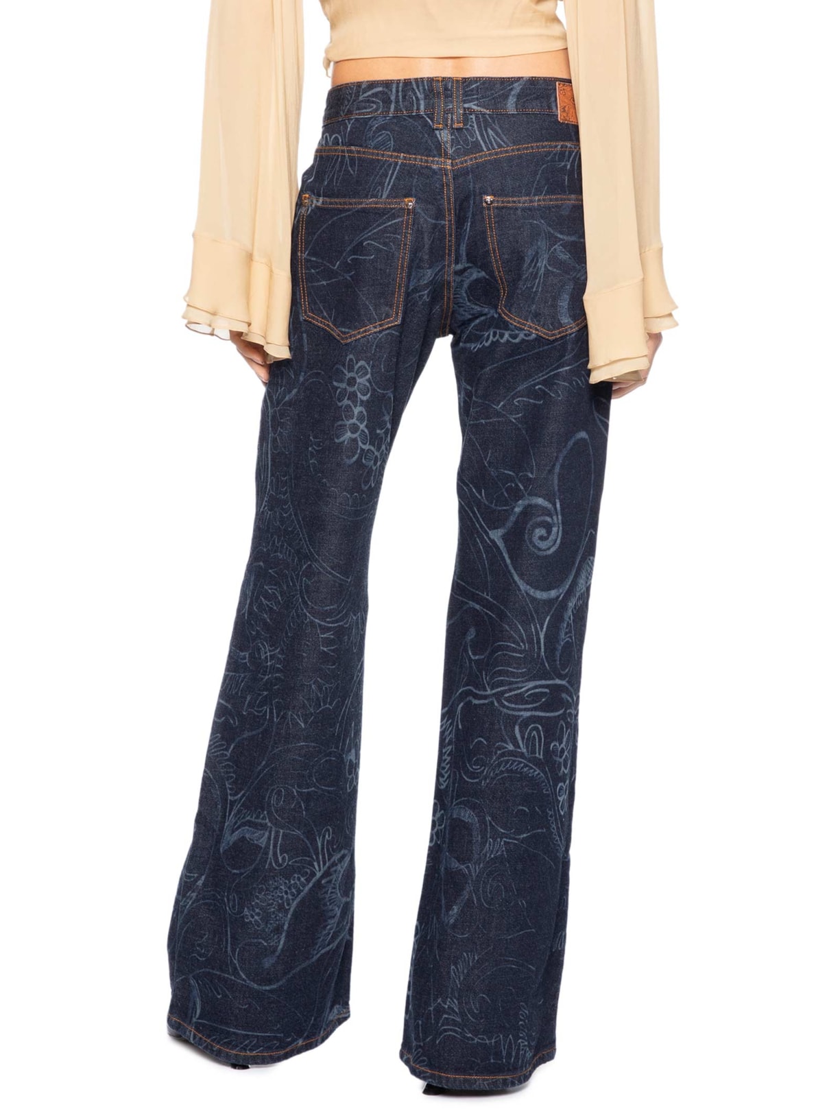 Calça Jeans Feminina Laser Paisley Azul Animale
