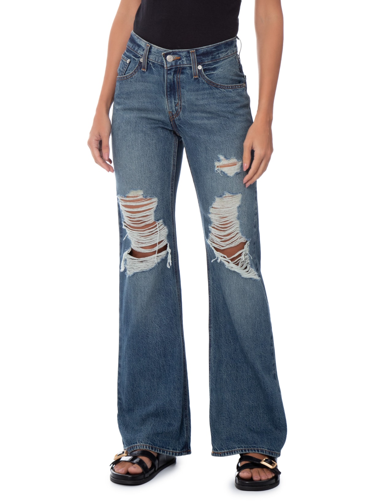 Calça Jeans Feminina Loose Boot – Azul Levi's