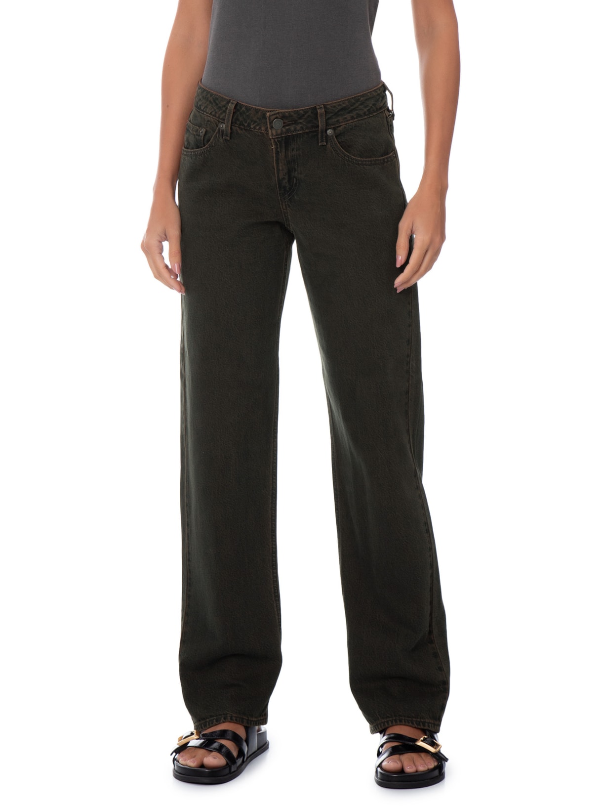 Calça Jeans Feminina Low Straight Preto Levi's