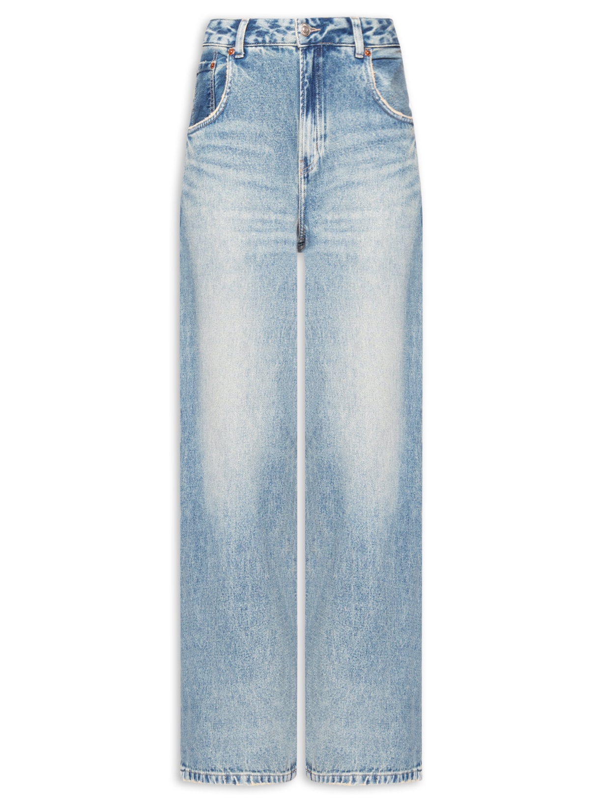 Calça Jeans Feminina Maxi Dirty - Azul