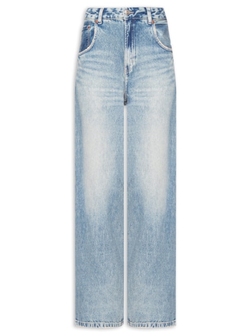 Calça Jeans Feminina Maxi Dirty - Azul