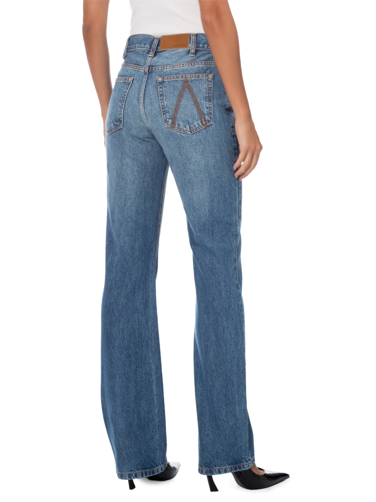 Calça Jeans Feminina Mevy Azul Andrea Bogosian