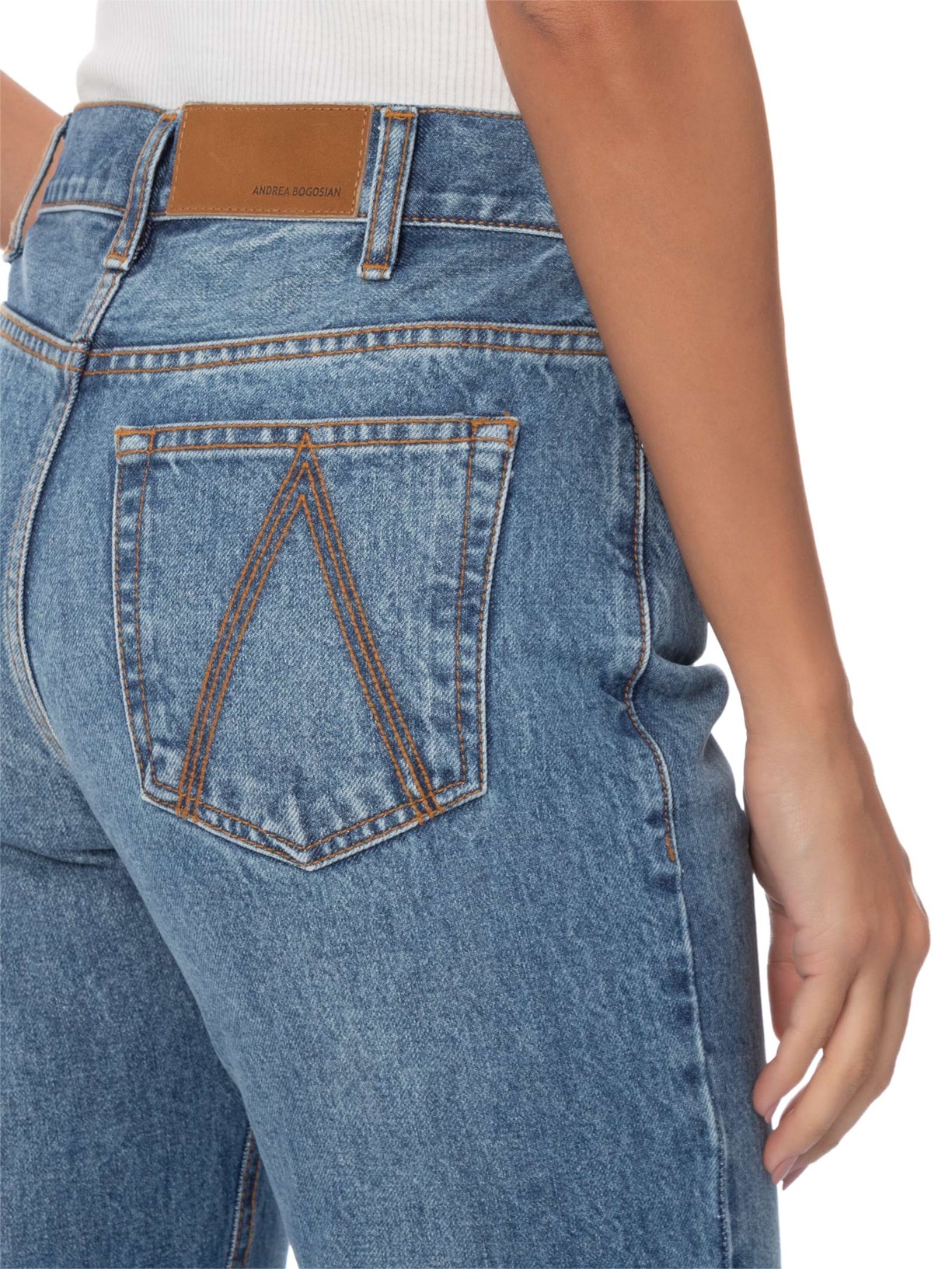 Calça Jeans Feminina Mevy Azul Andrea Bogosian