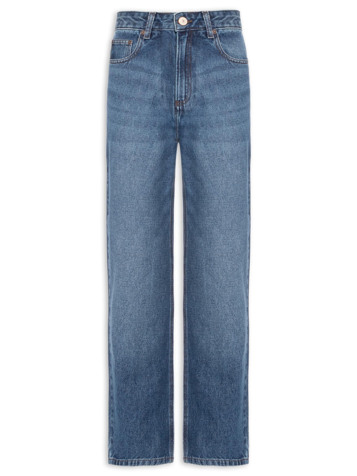 Calça Jeans Feminina Mom New Basic - Azul