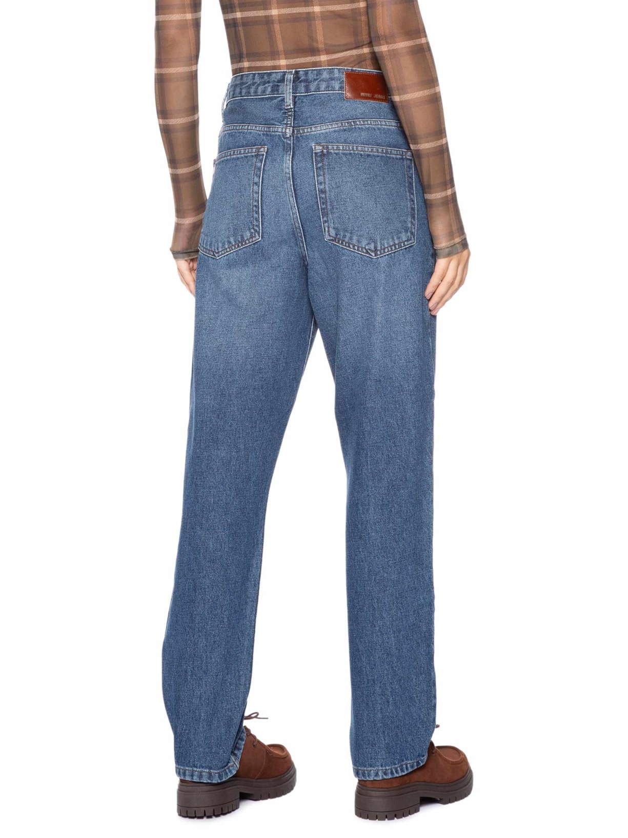 Calça Jeans Feminina Mom New Basic Azul Animale Jeans