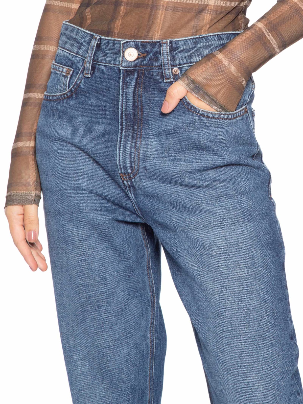 Calça Jeans Feminina Mom New Basic Azul Animale Jeans