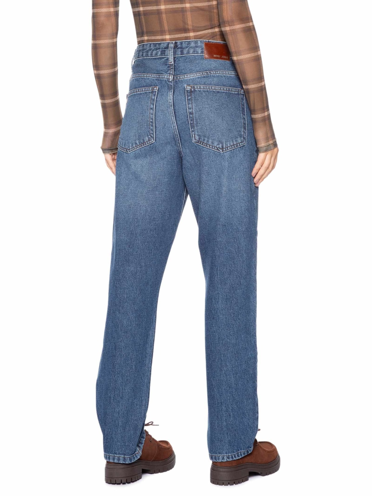 Calça Jeans Feminina Mom New Basic Azul Animale Jeans