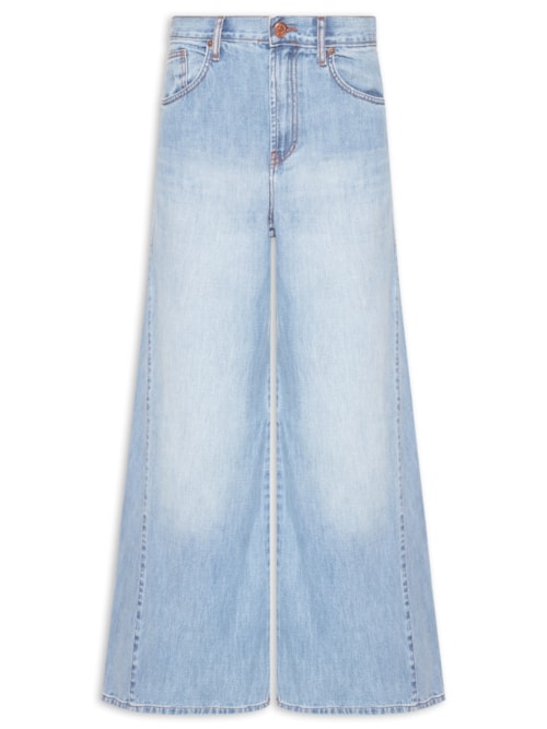 Calça Jeans Feminina Pantalona Nesgas – Azul