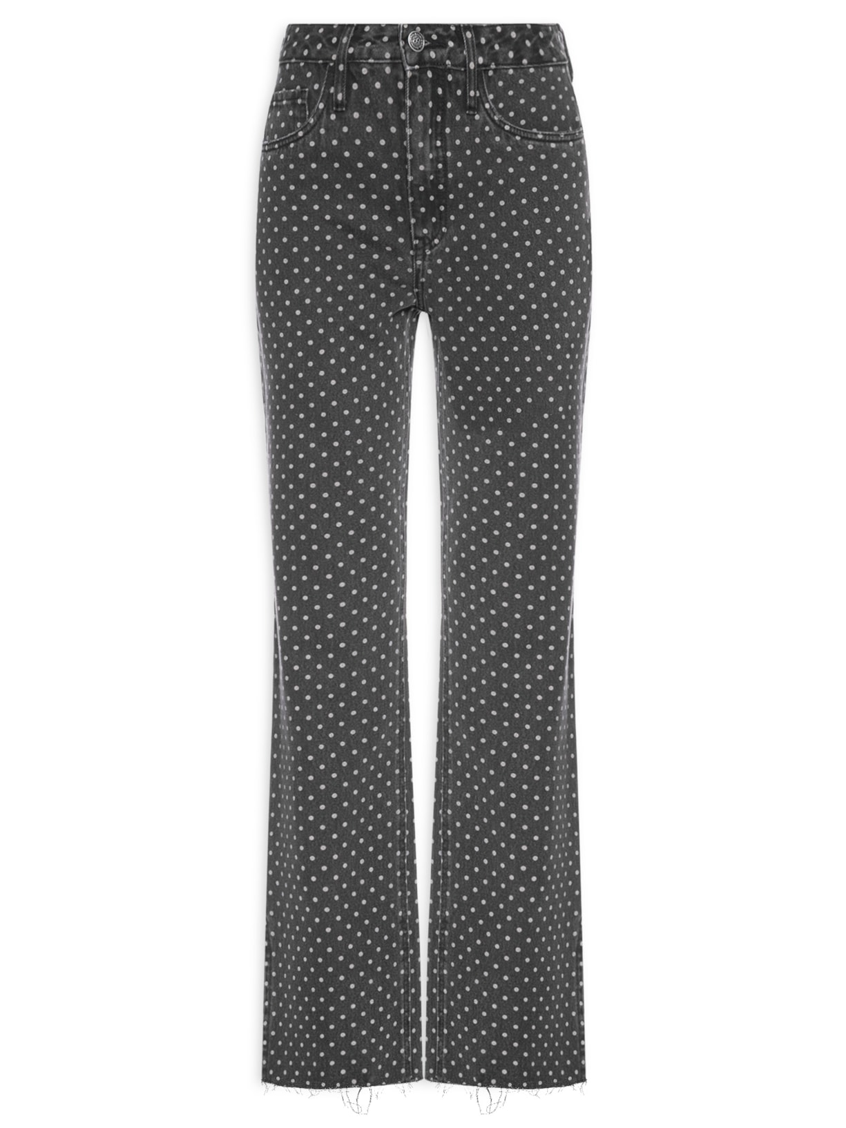 Calça Jeans Feminina Poa Preto Carol Bassi