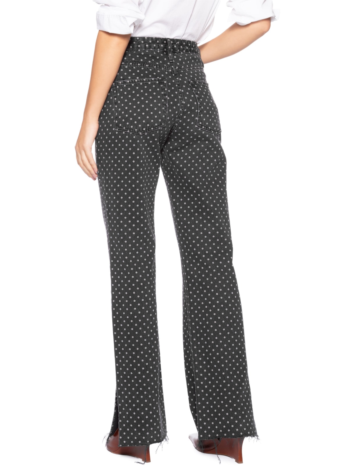 Calça Jeans Feminina Poa Preto Carol Bassi