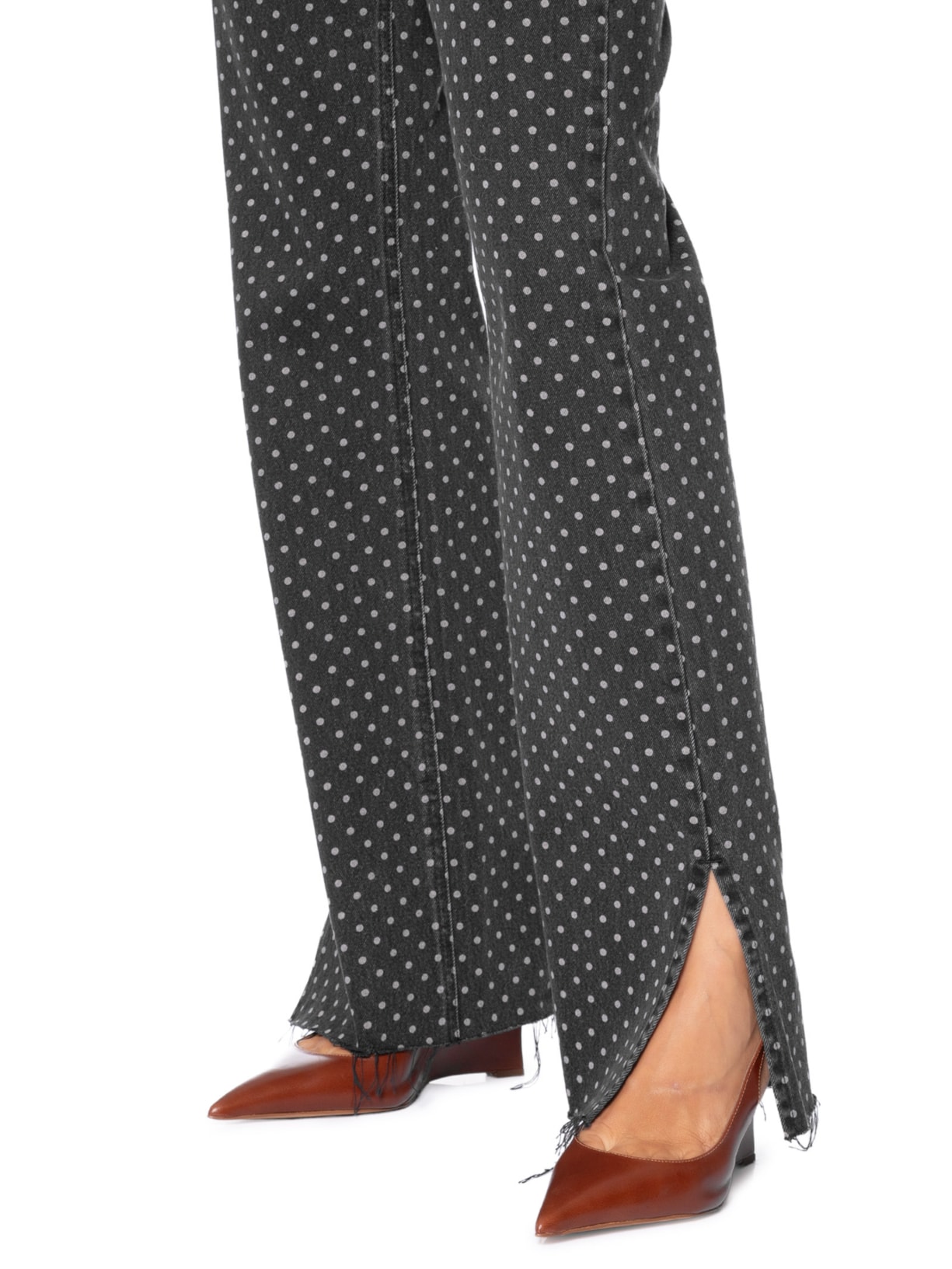 Calça Jeans Feminina Poa Preto Carol Bassi