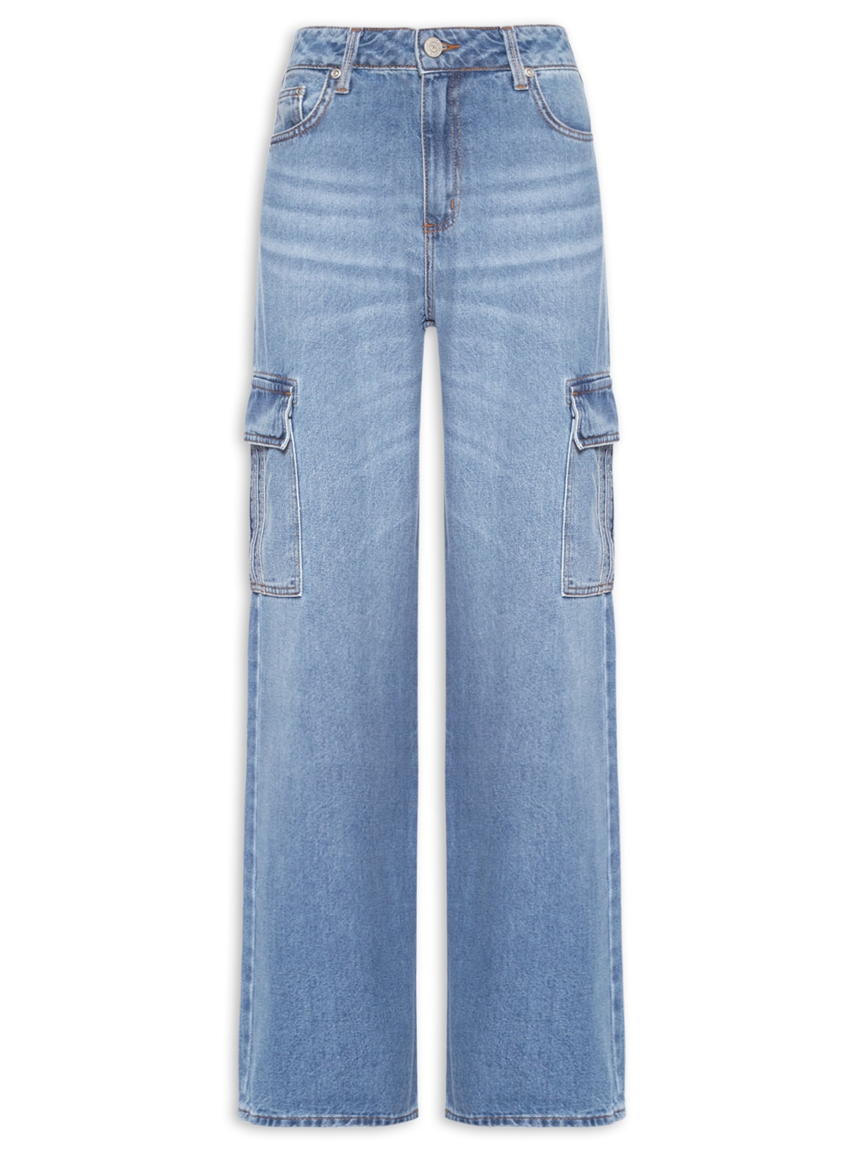 Calça Jeans Feminina Raquel Wide Leg - Azul