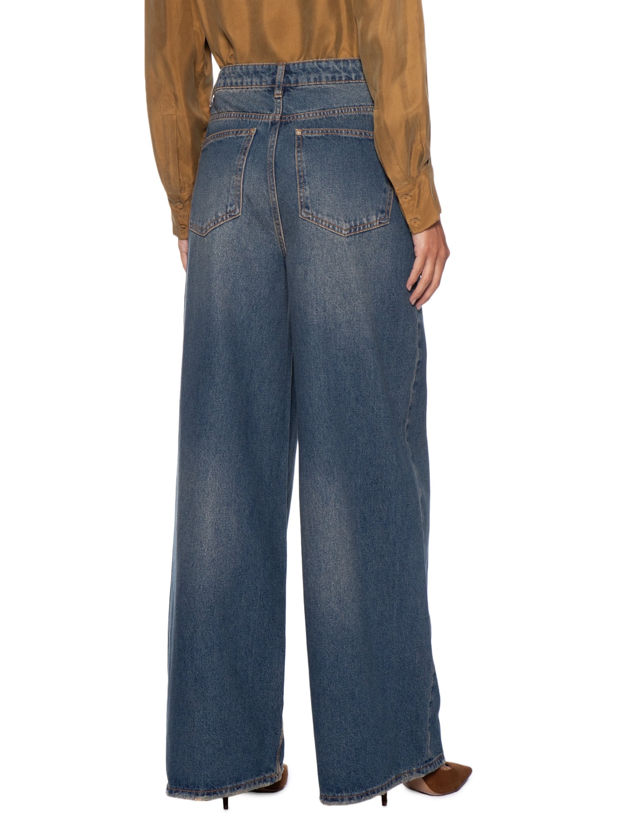 Calça Jeans Feminina Relaxed Cintura Média Azul Bo