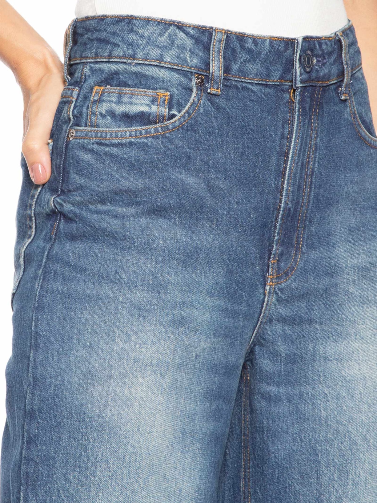 Calça Jeans Feminina Reta 70s Azul Animale Jeans