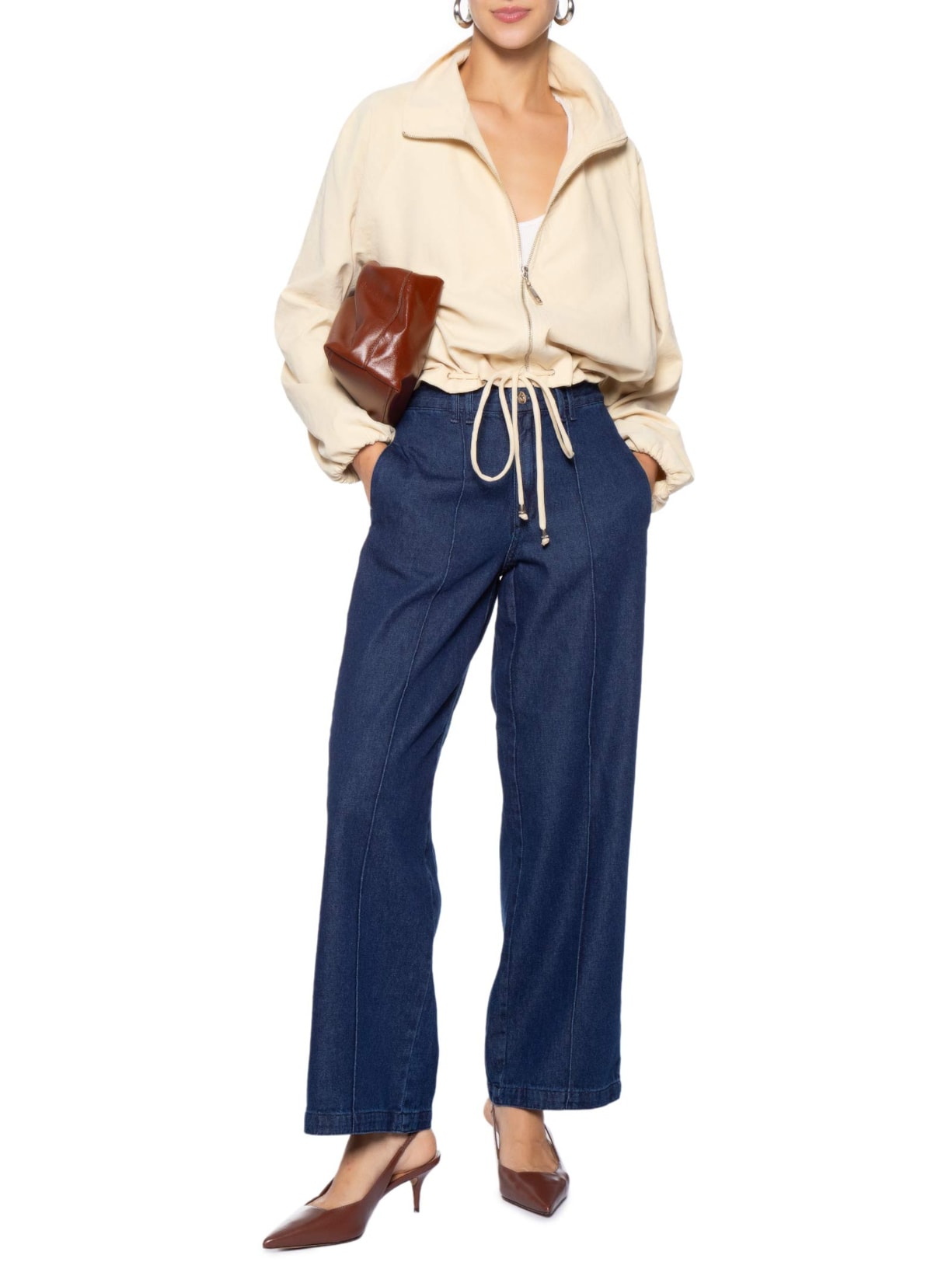 Calça Jeans Feminina Reta Azul Market 33