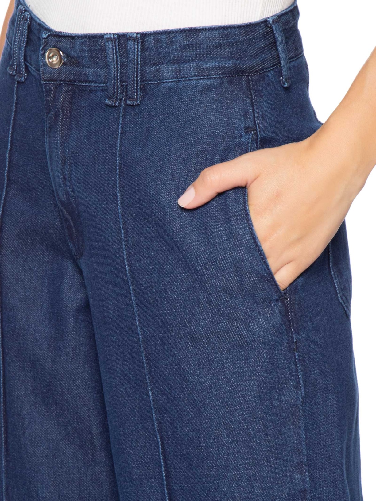 Calça Jeans Feminina Reta Azul Market 33