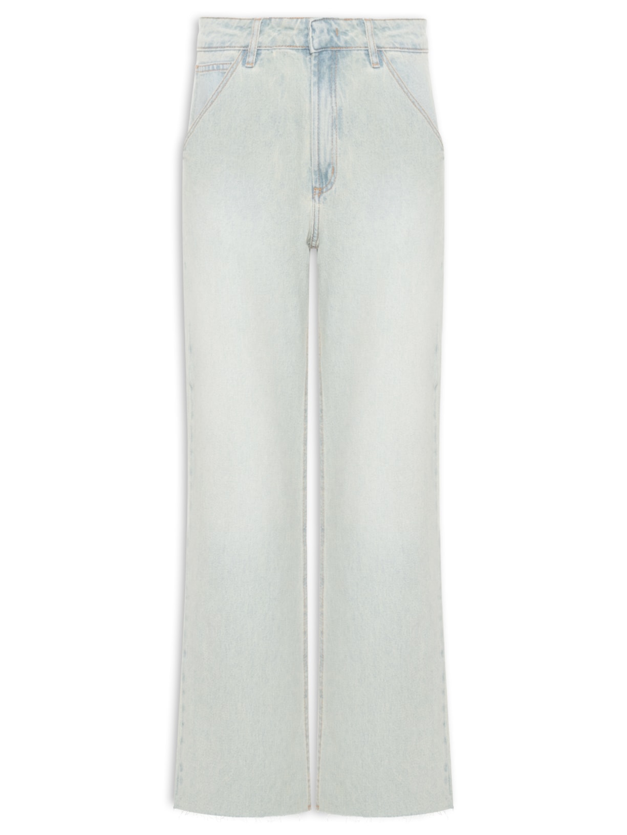 Calça Jeans Feminina Reta Cintura Média Azul Bo