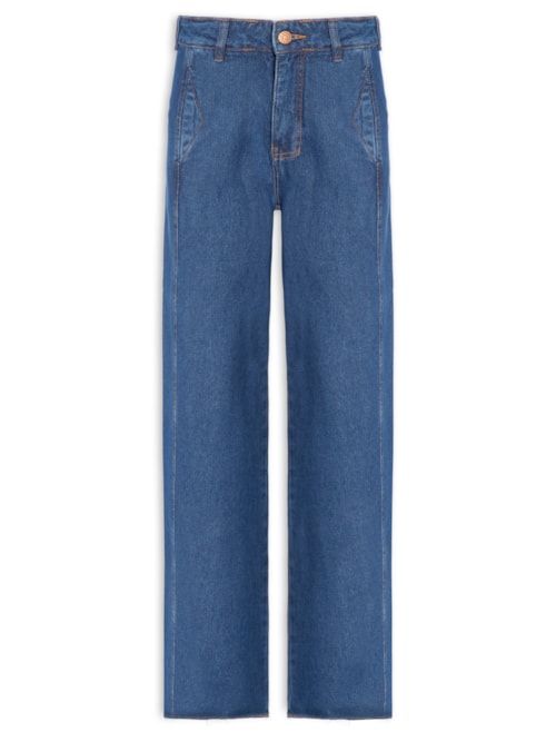 Calça Jeans Feminina Reta Dark Twill - Azul