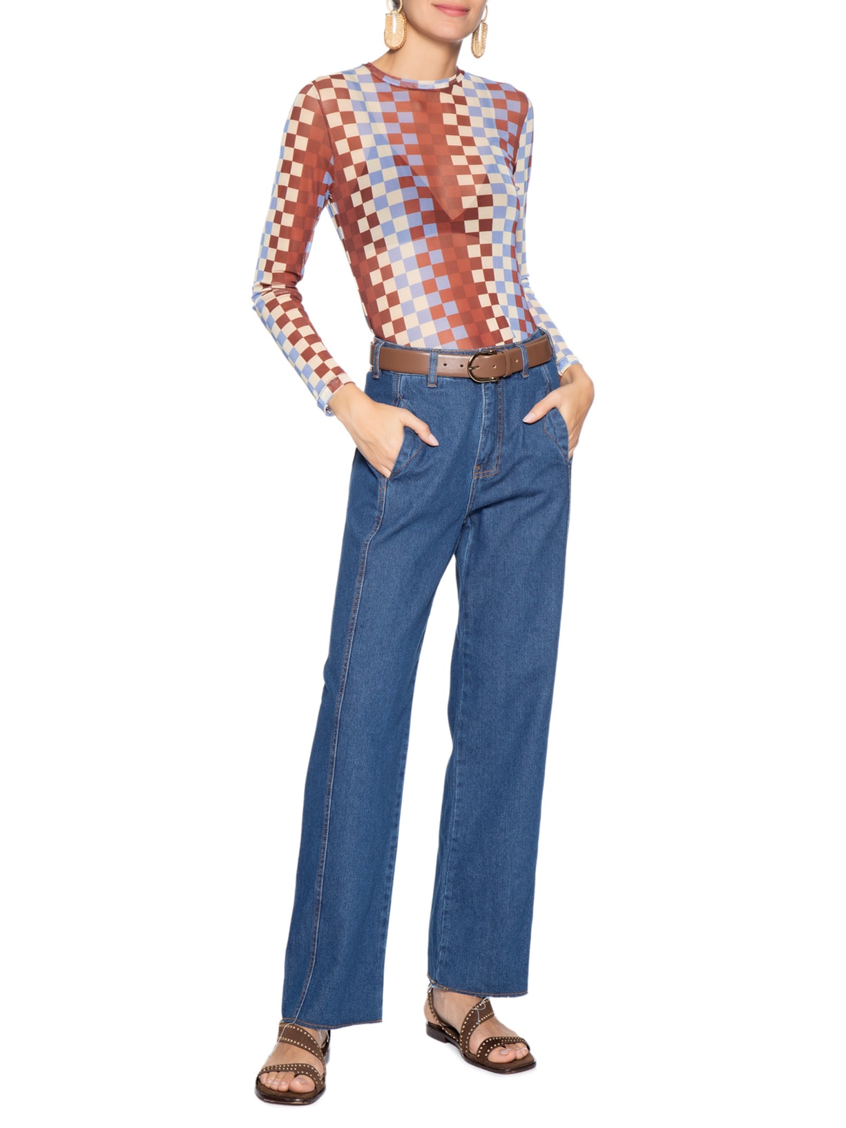 Calça Jeans Feminina Reta Dark Twill Azul Dress To