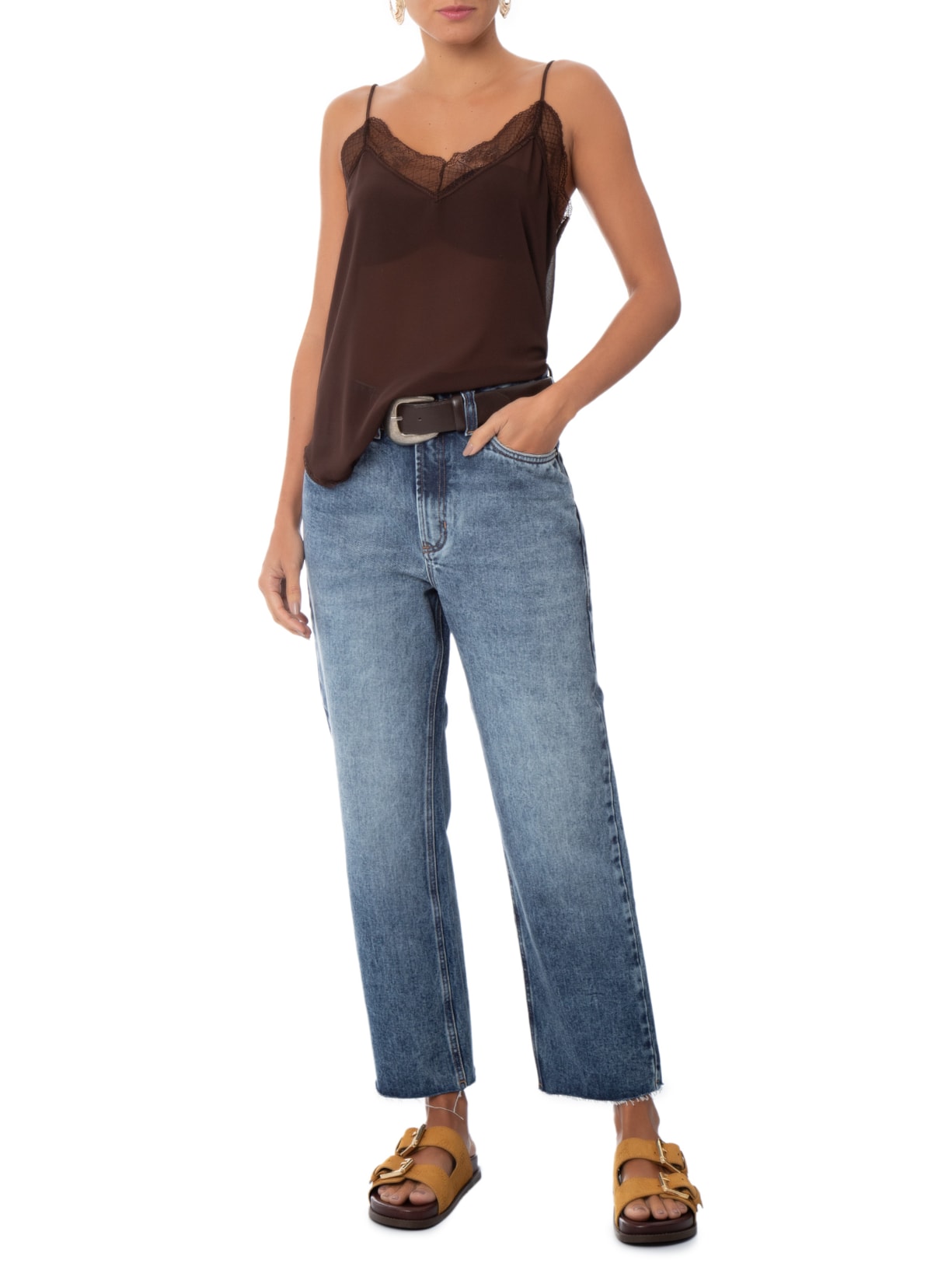 Calça Jeans Feminina Reta Rio de Janeiro Basic – Azul Animale Jeans