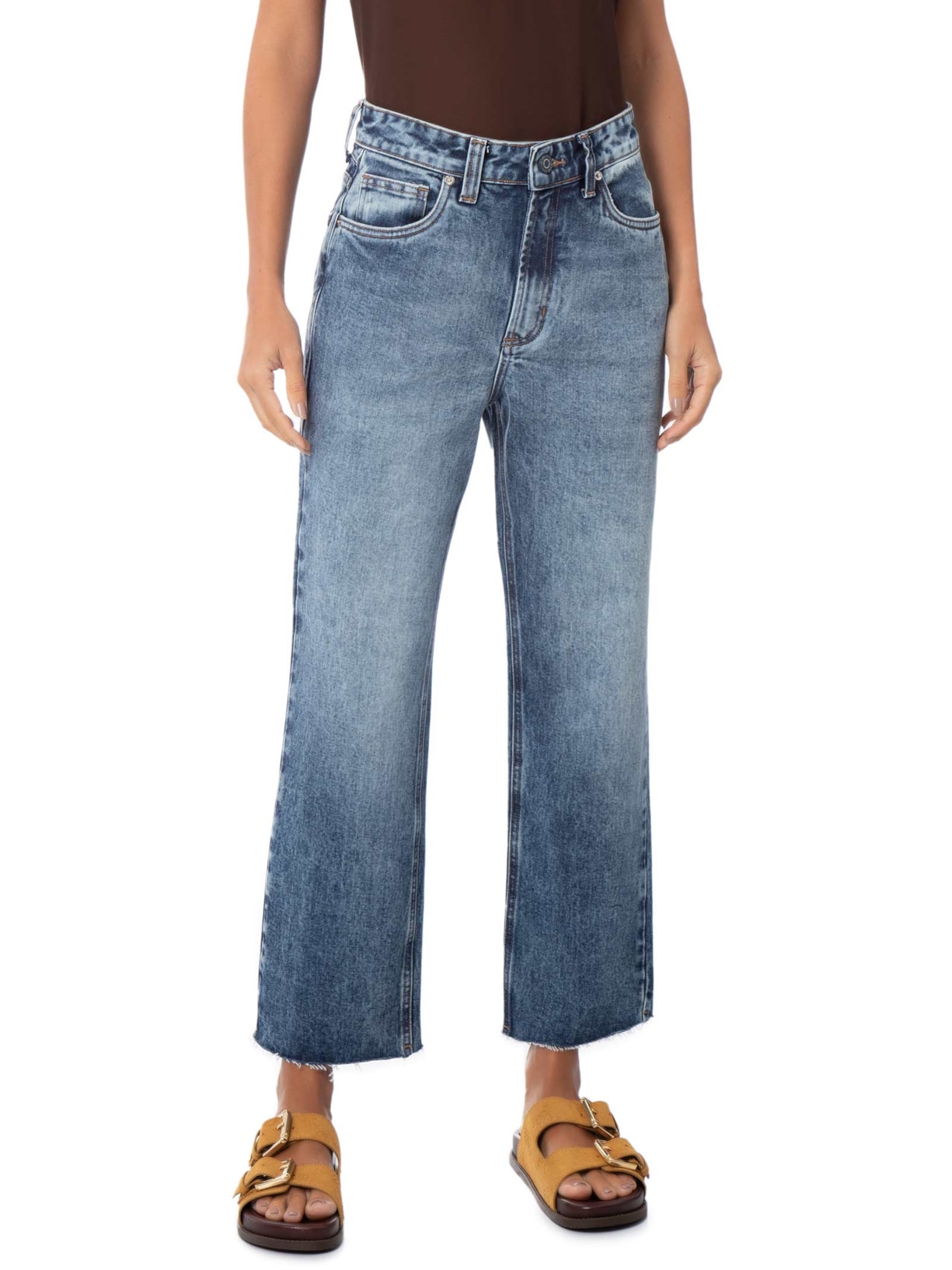Calça Jeans Feminina Reta Rio de Janeiro Basic – Azul Animale Jeans