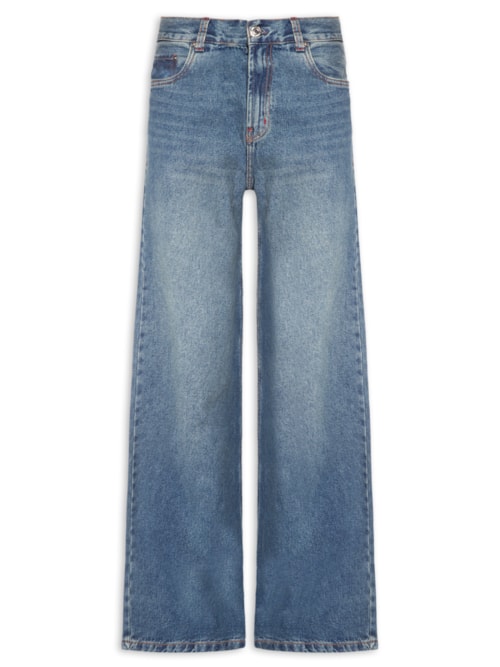Calça Jeans Feminina Wide Leg - Azul