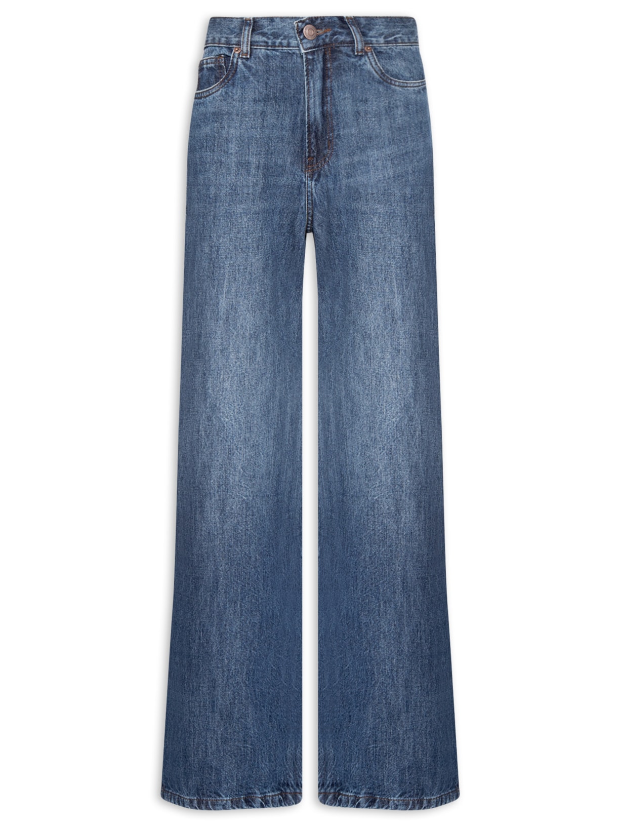 Calça Jeans Feminina Wide Leg Copenhague New B Azul Animale Jeans