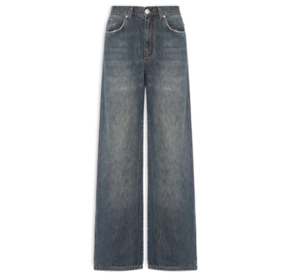 Calça Jeans Feminina Wide Leg New Basic - Azul