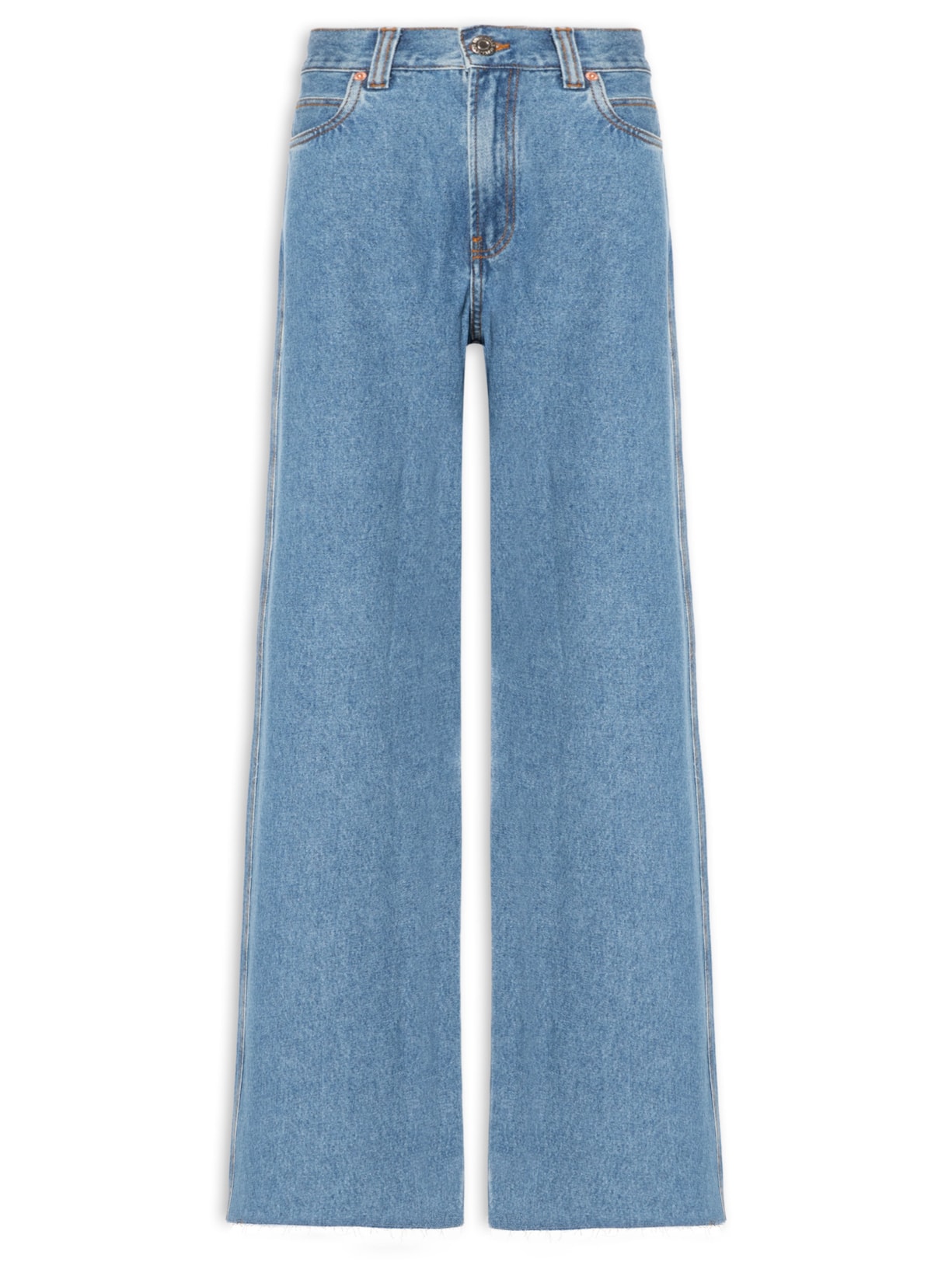 Calça Jeans Feminina Wide Leg New Basic - Azul