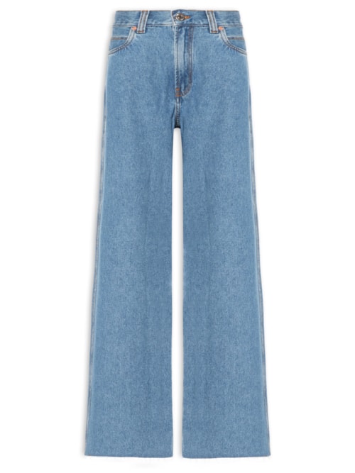 Calça Jeans Feminina Wide Leg New Basic - Azul