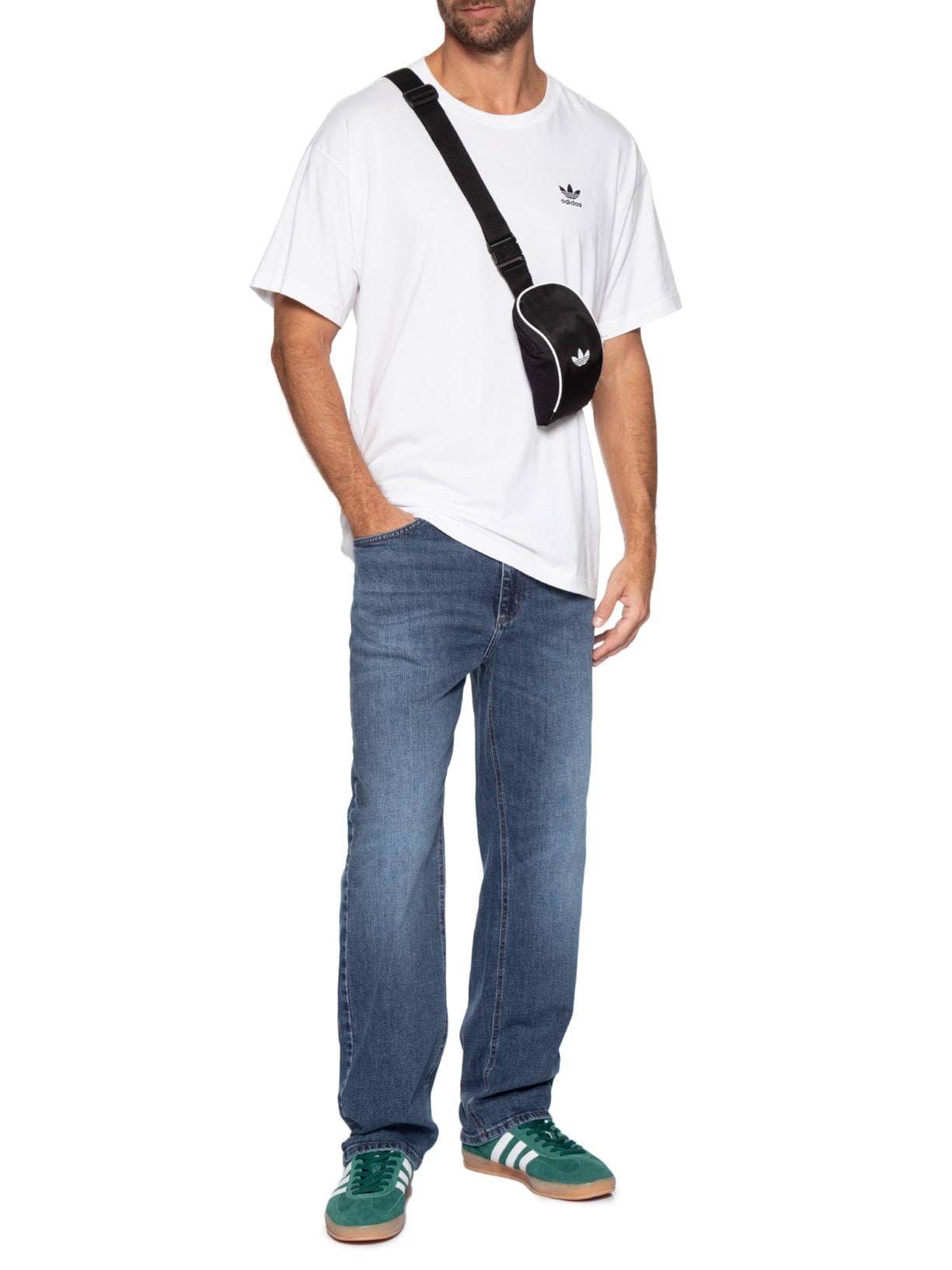 Calça Jeans Masculina Azul Forum + Adidas