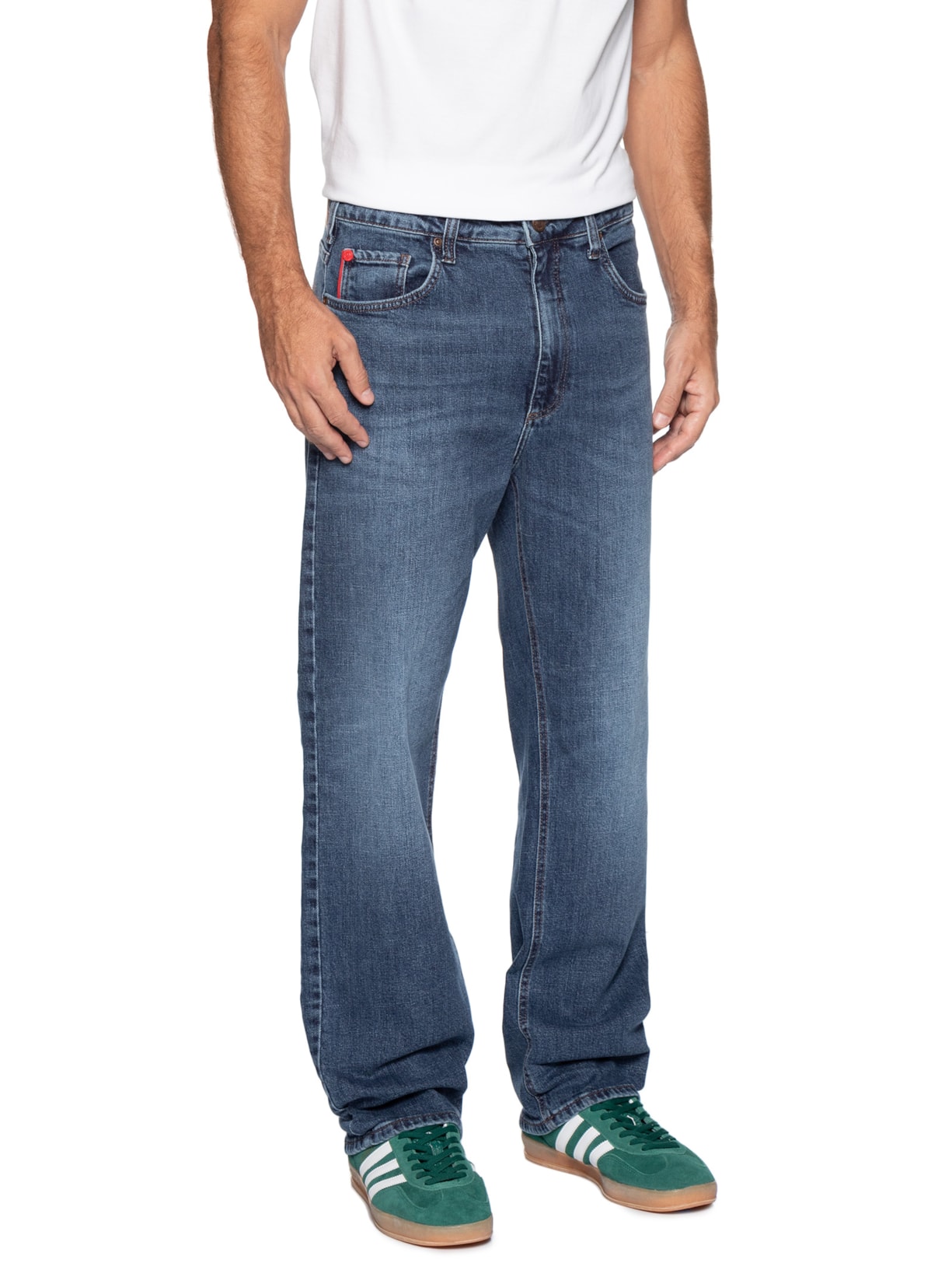 Calça Jeans Masculina Azul Forum + Adidas