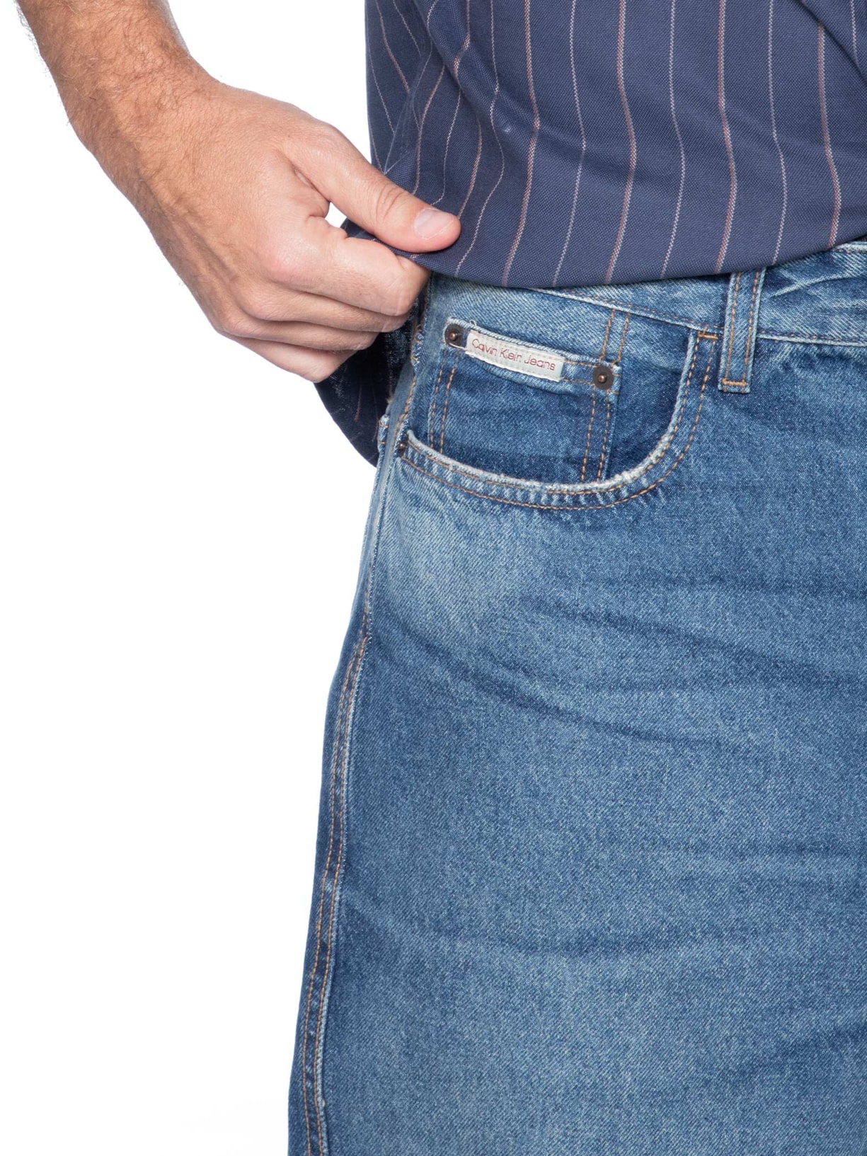 Calça Jeans Masculina Baggy 5 Pockets Azul Calvin Klein Jeans