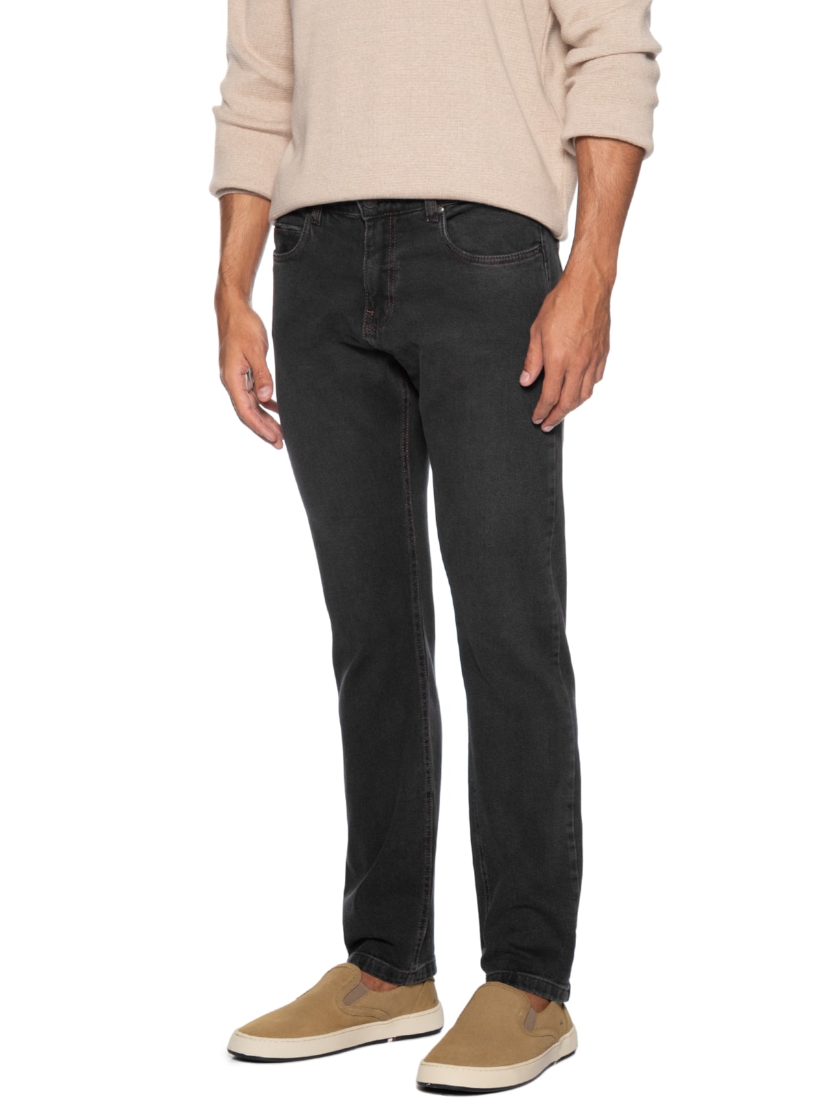 Calça Jeans Masculina Black Reta Fit Preto Zapalla