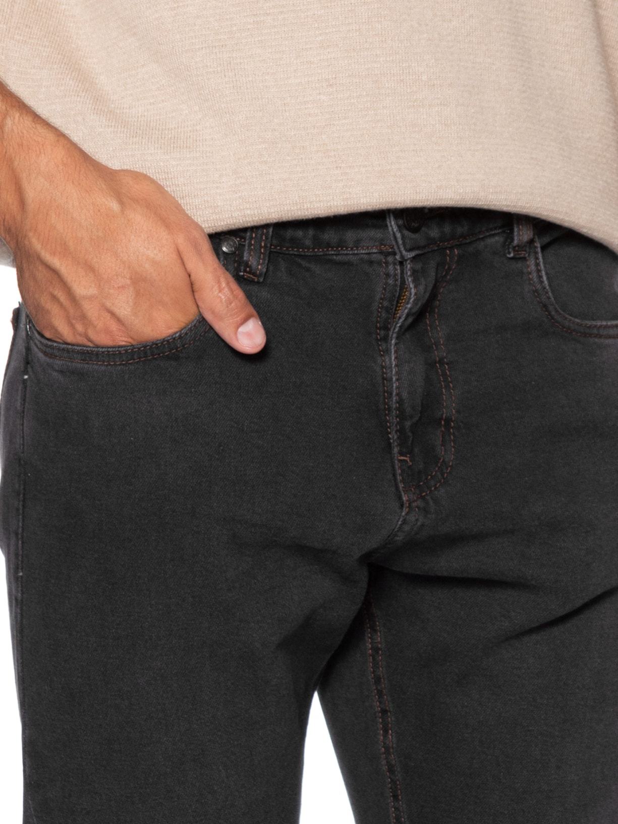 Calça Jeans Masculina Black Reta Fit Preto Zapalla