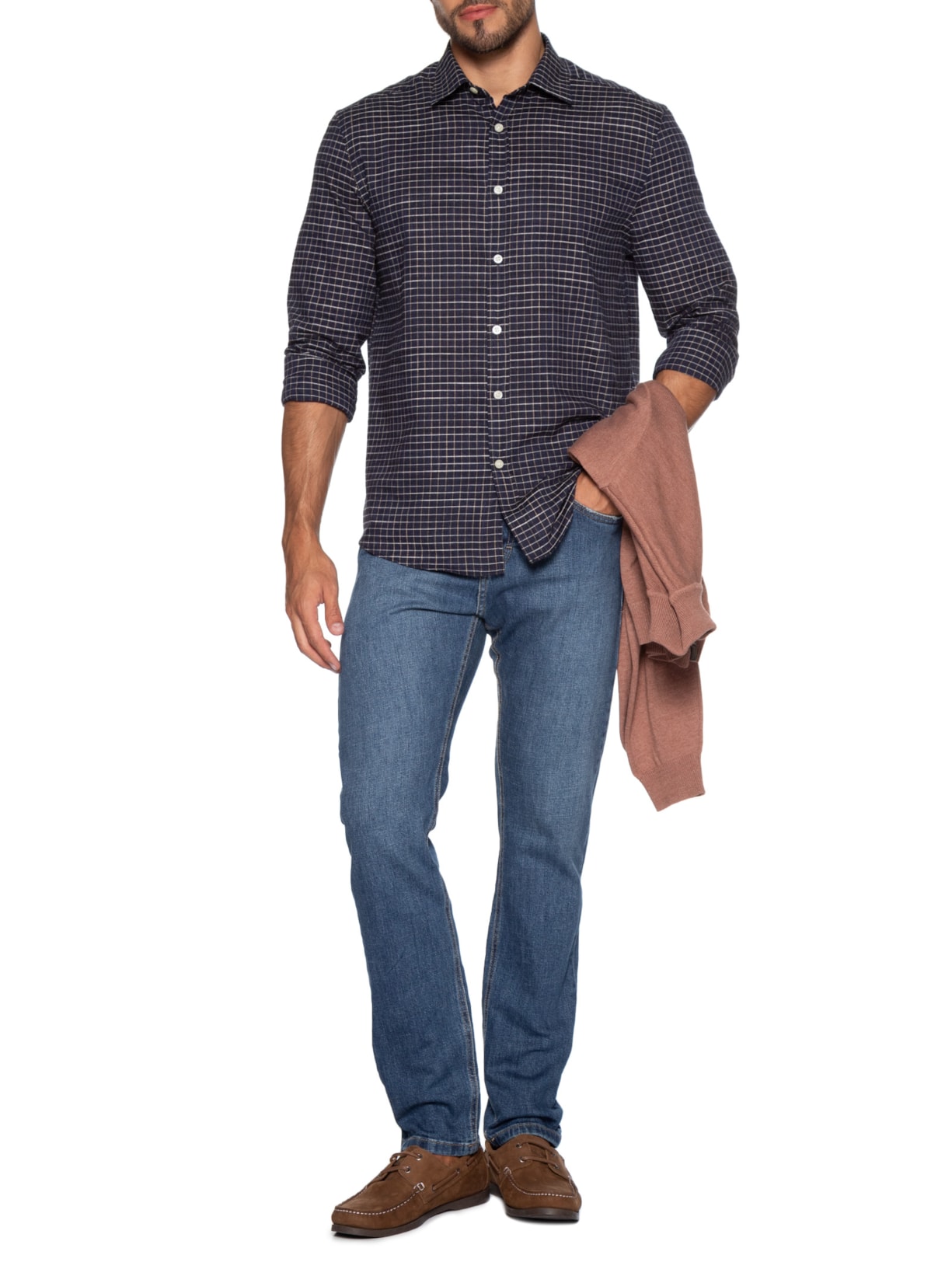 Calça Jeans Masculina Dirty Reta Fit Azul Zapalla