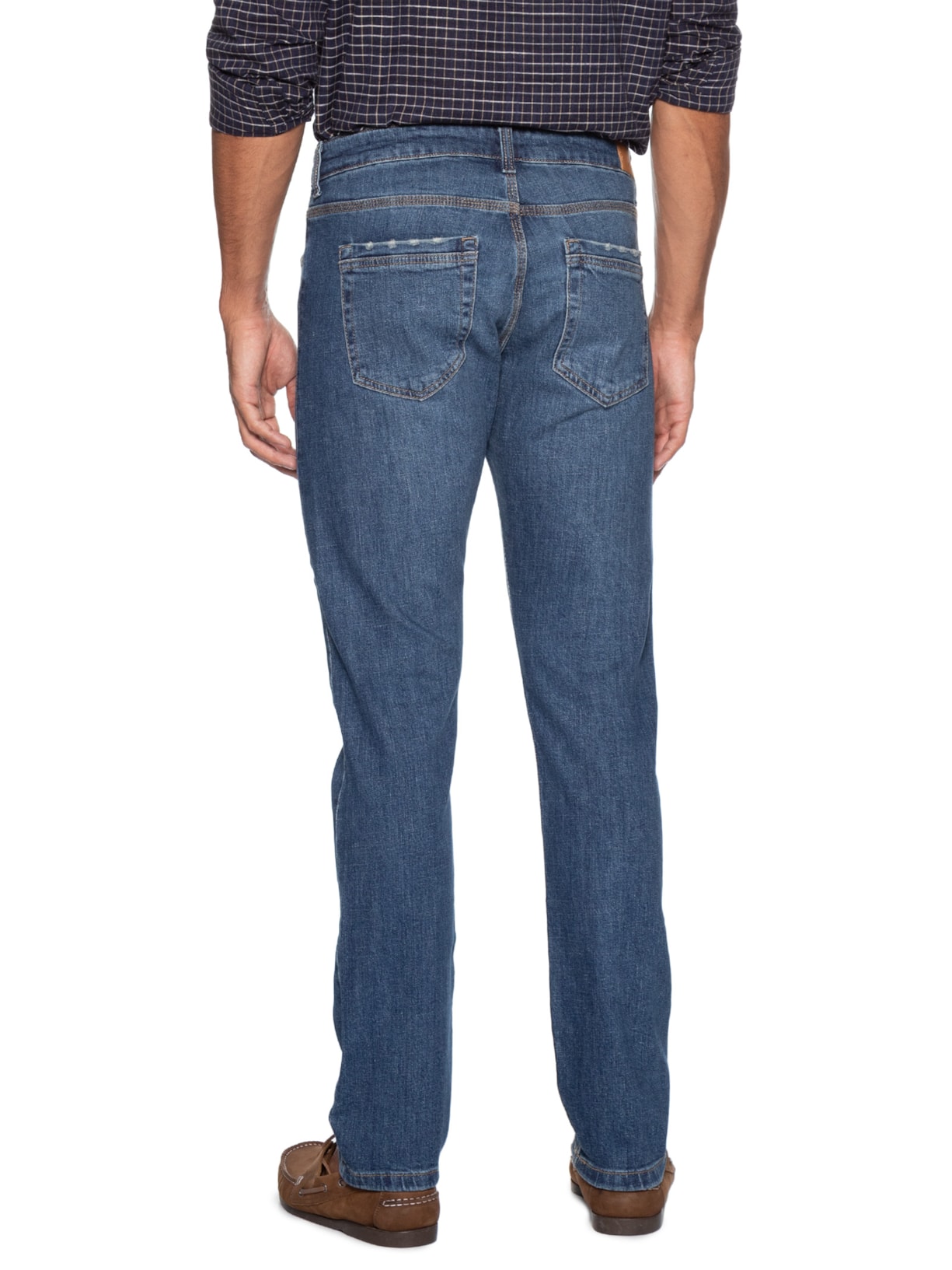 Calça Jeans Masculina Dirty Reta Fit Azul Zapalla