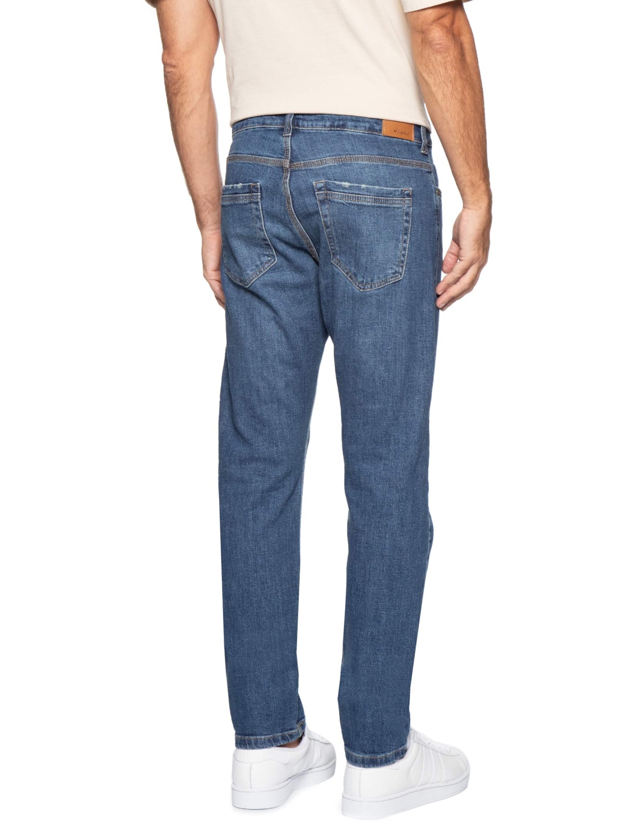 Calça Jeans Masculina Dirty Reta Fit Azul Zapalla