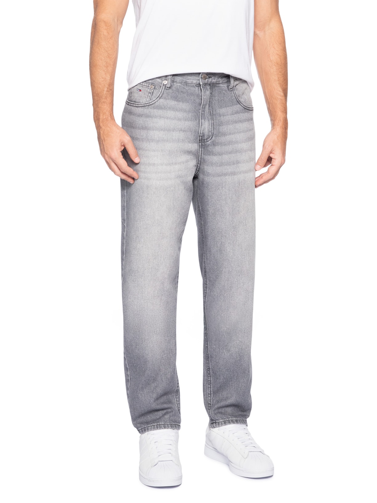 Calça Jeans Masculina Regular Tapped Fit Sonny Cinza Tommy Jeans