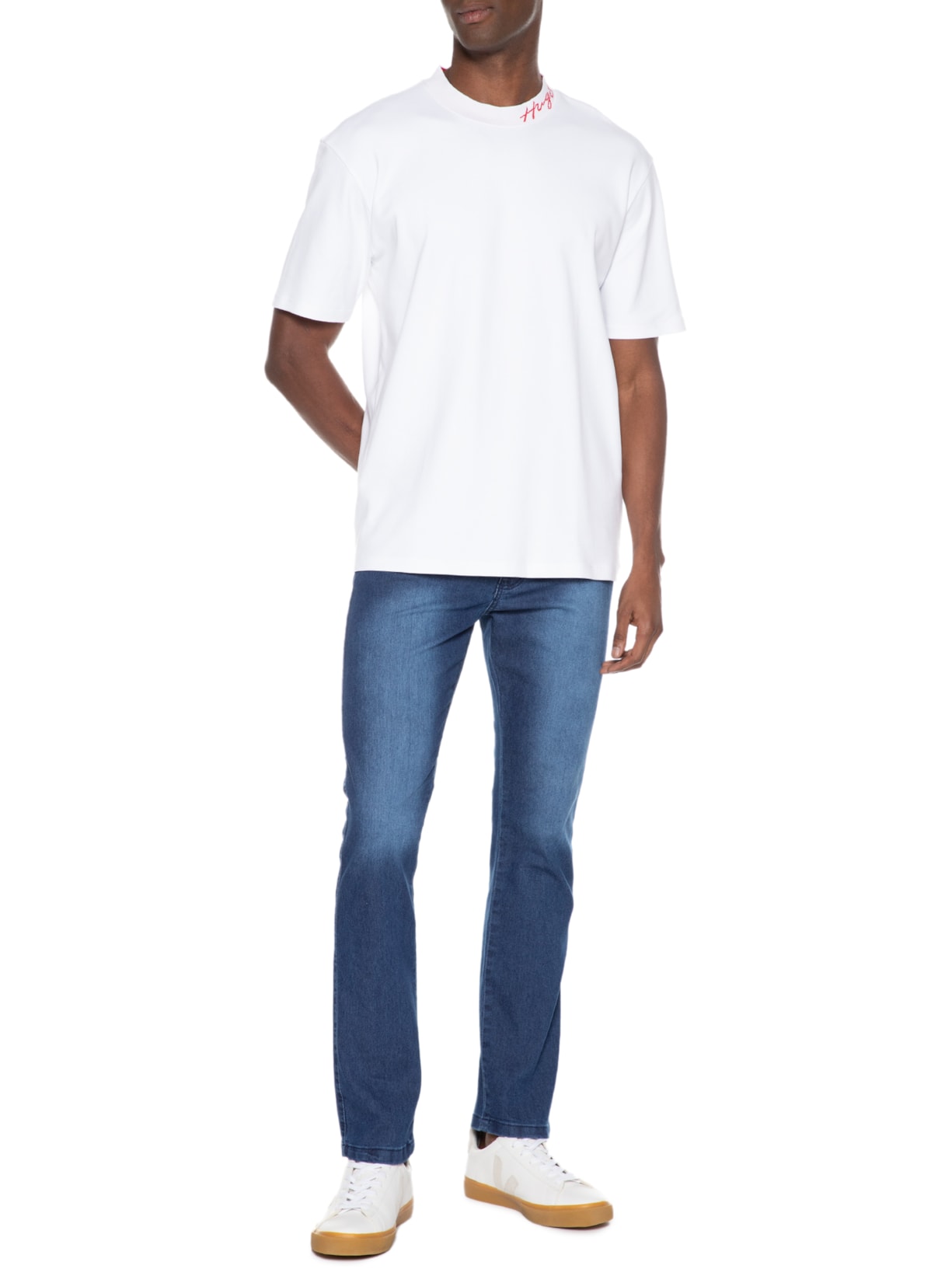 Calça Jeans Masculina Reta Azul '2 Essential